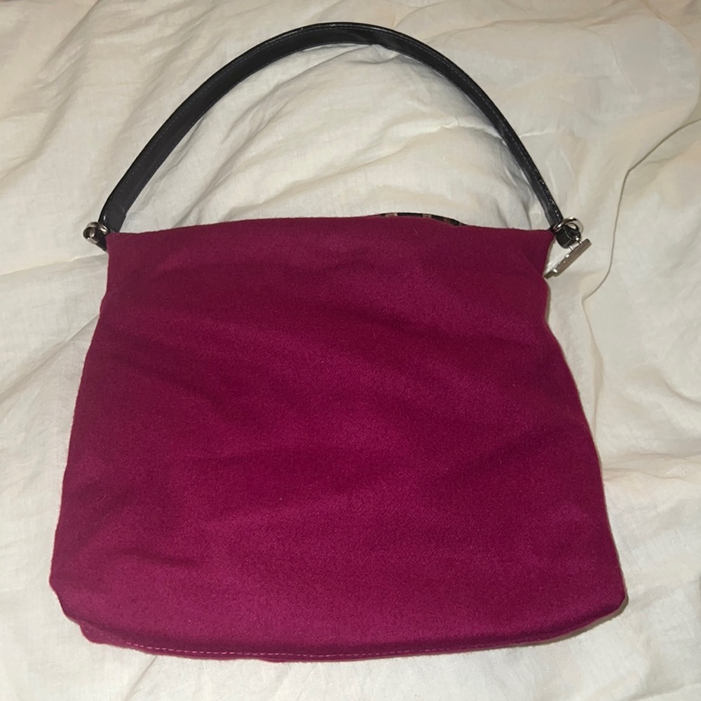 Dolce & gabbana purse magenta and leopard silver hardware